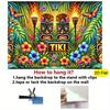 Tropical theme pattern, 2D backdrop cloth flag, party background tapestry, indoor and outdoor banner decoration