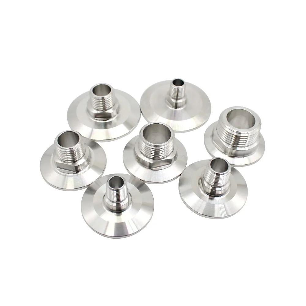 Шестигранник 1/4" 3/8" 1/2" 3/4" 1" 1-1/2" 2" NPT Наружная резьба x 0,5" 1,5" 2" Тройной зажим Соединительная труба Фитинг Нержавеющая сталь 304 316L Санитарный
