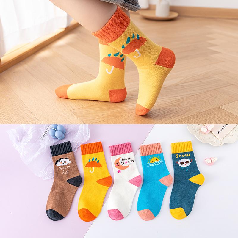 Детские носки с рисунком медведя из мультфильма для детей 0-13 лет, впитывающие пот и ветер, износостойкие, средние носки-трубы