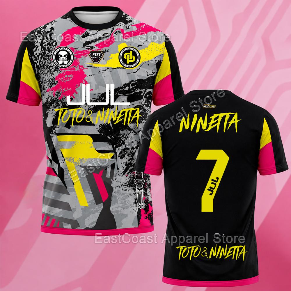 90Minute MM10 JUL Toto Ninetta Jersey Men's 3D Print Breathable Quick Dry Crew Neck Short Sleeve Thai Quality Oversized T-Shirts