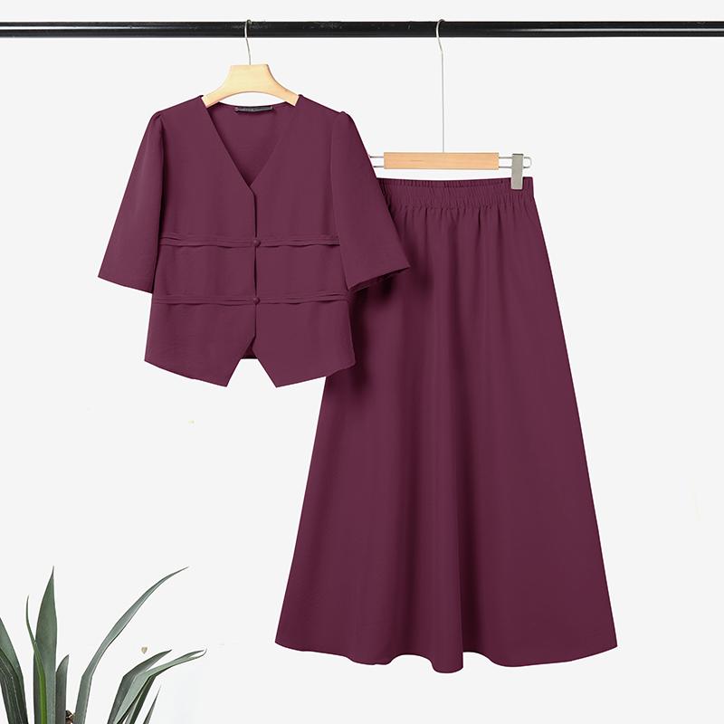 ZANZEA Women Short Sleeve Blouse and Long Skirts Summer Two Piece Suit Sets