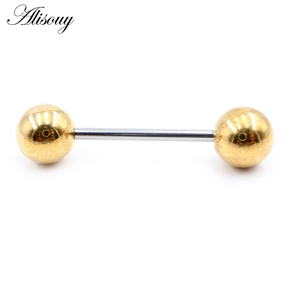 Alisouy 1PC нержавеющая сталь язык штанга пирсинг нить унисекс лабрет губы кольца бар трагус спирали серьги гвоздик украшения для тела