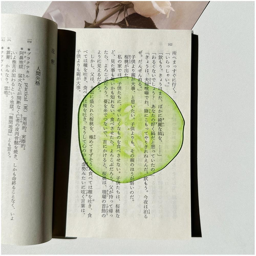 Durable Acrylic Bookmark Simulation Fruit Transparent Book Reading Marker Clear Book Pages Mark Tool Reading Gift