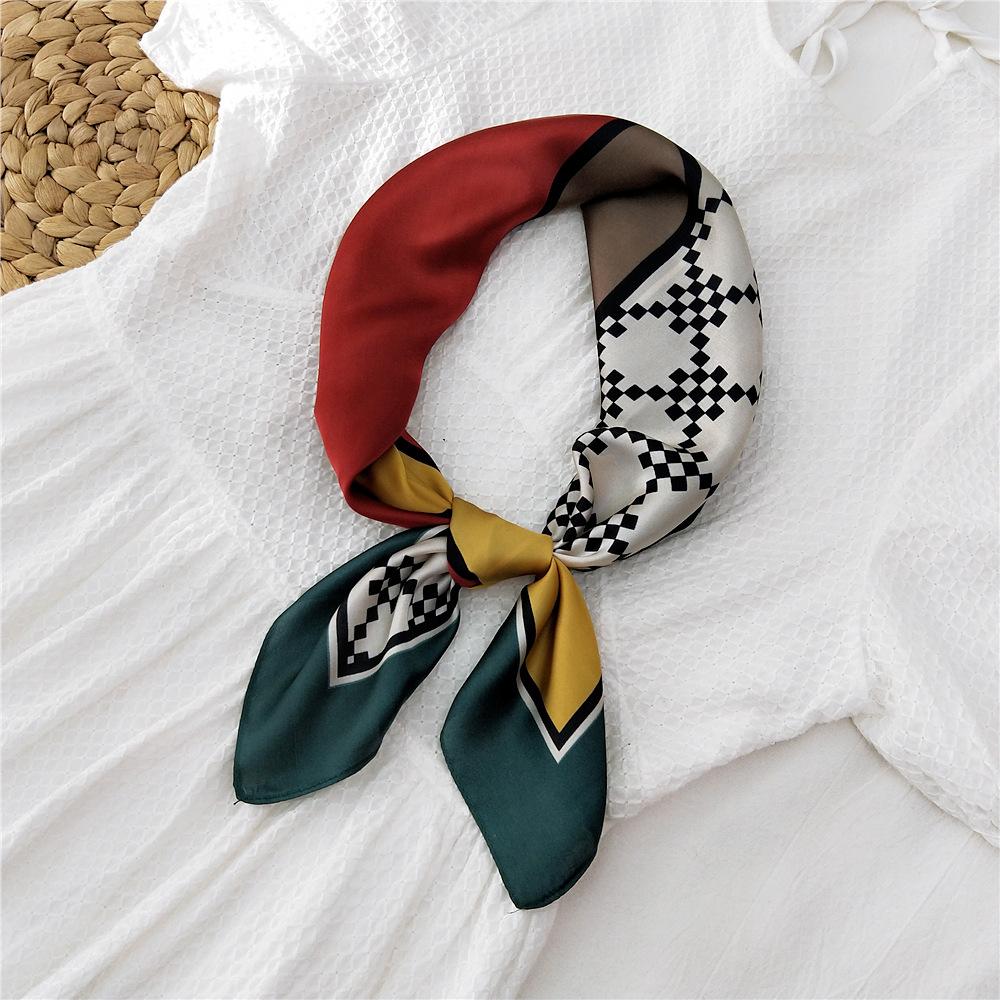 Fashion Decoration Scarf Hairband Tie Hair 70 Small Square Scarf Silk Scarf Women'S Spring And Autumn Versatile Small Scarf Professional Scarf