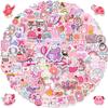 200 Color Mix and Match Pink Stickers New Cartoon Cute Pink Fresh Stickers