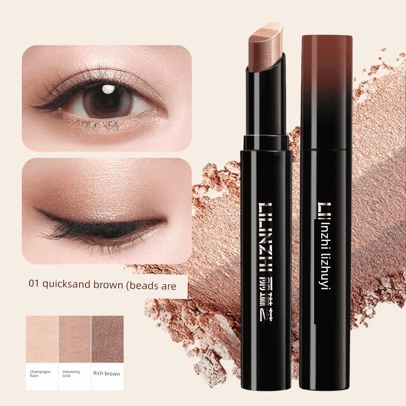 Three-Color Integrated Gradient Eyeshadow Stick, One-Swipe Application, Delicate and Smooth, Long-Lasting Color, No Powder Fallout,