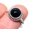 Natural Black Onex Gemstone Handmade 925 Sterling Silver Jewelry Ring S.9 P9W00