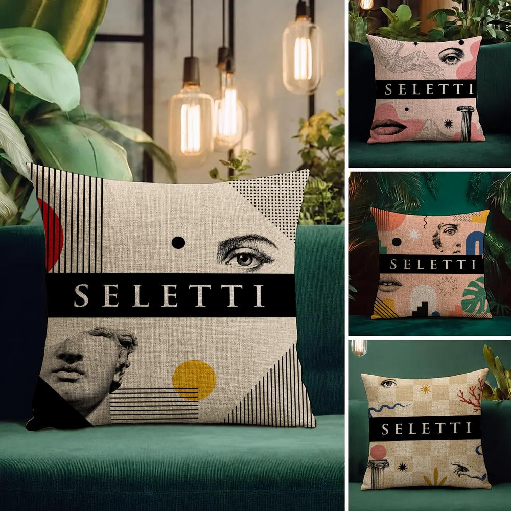 Бренд Seletti Наволочка из натурального льна Набор наволочек Универсальная декоративная наволочка для дивана, спальни, кресла
