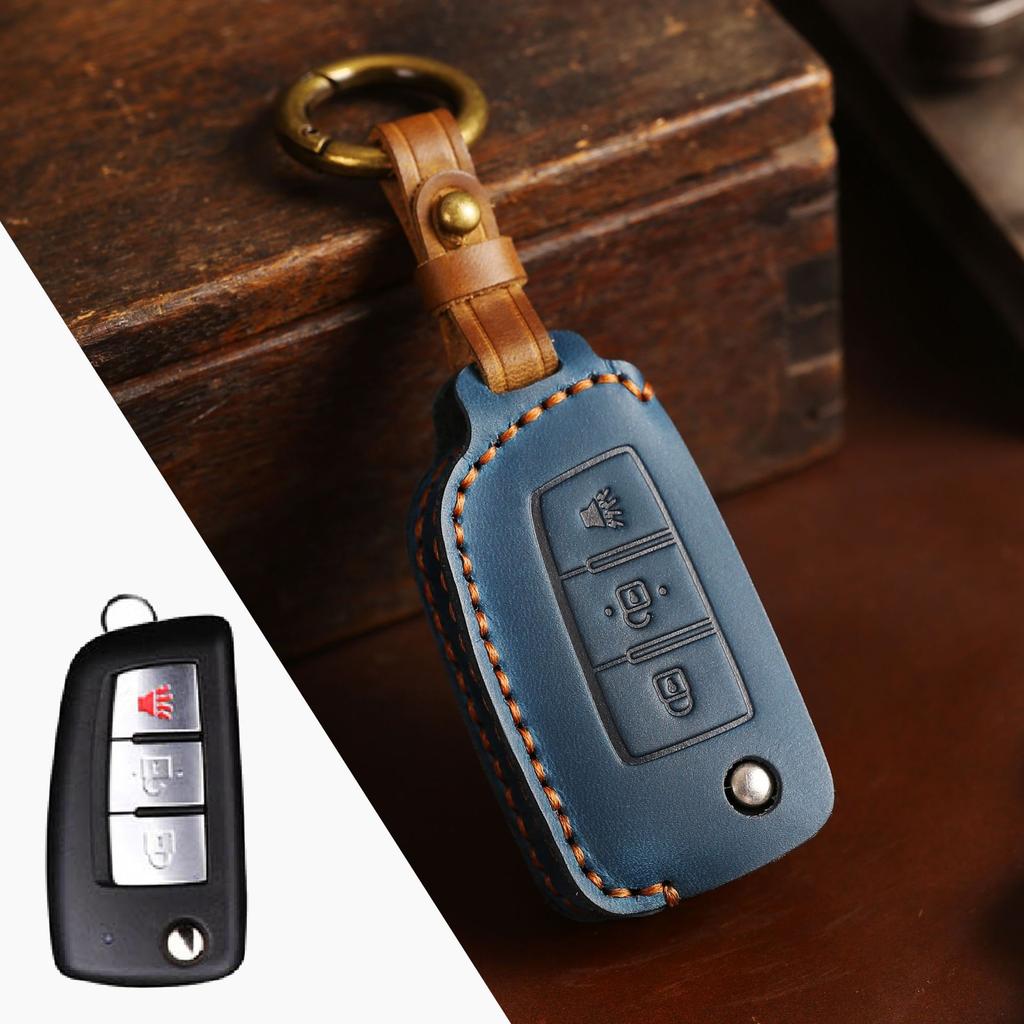 Подходит для Nissan Classic Xuanyi Tiida Чехол для ключа автомобиля Qijun Qashqai Jinke Чехол для ключа Пряжка Высококачественная кожа