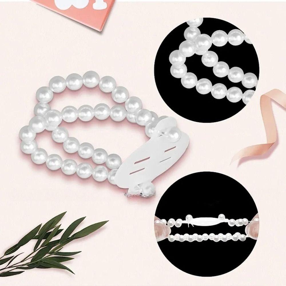 10 Pcs Elastic Wedding Pearl Wristband Wrist DIY Decor Corsage Bracelet Corsage Wristlet Band Prom