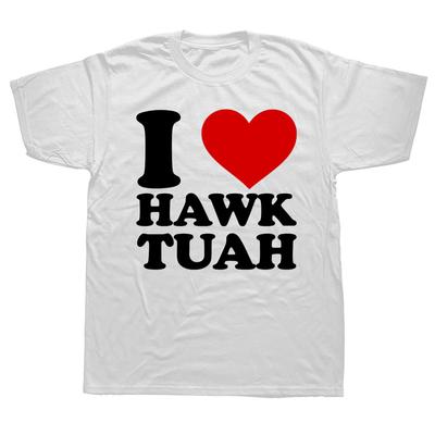 Смешные винтажные футболки с графикой I Love Hawk Tuah Футболка Мужская Женская Мода Повседневная Оверсайз 100% Хлопок Футболка