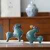 Ceramic Horse Figurines for Good Fortune in The Living Room Entrance, Wine Cabinet Tabletop Decoration, Office Desk Zodiac Horse