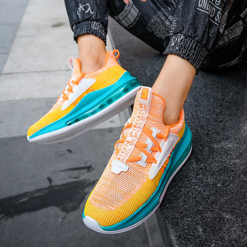 Новые летающие тканые дышащие спортивные кроссовки мужские низкие кроссовки с пружинящей воздушной подушкой нескользящие кроссовки для путешествий