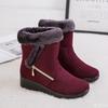 New Winter Warm Women'S Snow Boots Large Size Side Zipper Simple Comfortable Daily Casual Thick Wear Resistant Cotton Boots