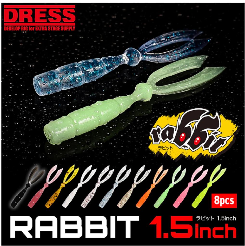 Платье Мягкая Приманка Кролик 1,5 Дюйма 8 штук в упаковке УФ Прозрачный Красный (2951)