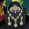 Elegent Bride Jewelry Sets Women Drop Earring Brooch Pins Choker Necklace Set Wedding Bijoux