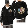 Hot Anime Fairy Tail Happy Cat Cute Graphic Hooded Men Women Zip Up Hoodies Casual Loose Sweatshirt Harajuku Men's Zipper Jacket
