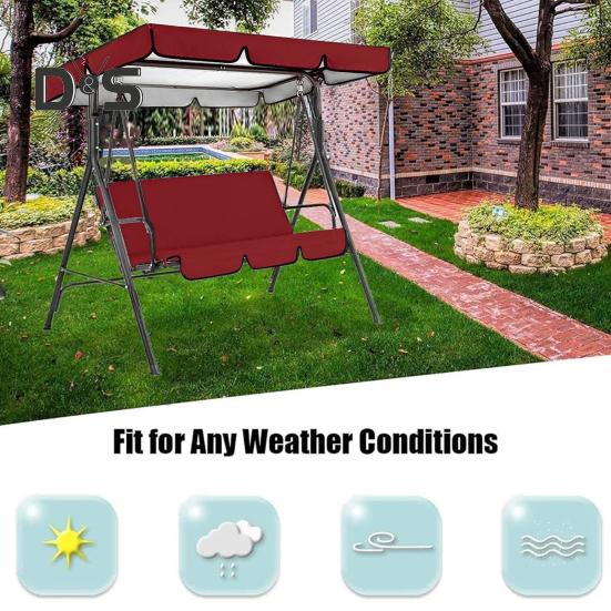 Сменный навес для качелей, водонепроницаемый, с защитой от ультрафиолета, для 2-3-местных качелей, верхний чехол для сидения на открытом воздухе, для крыльца, патио, тент от солнца