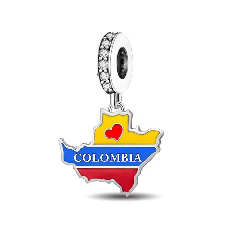 Новый медный кулон с флагом Украины, Колумбии, Южной Африки, Гватемалы, Барбадоса, подходит для оригинальных браслетов, аксессуары для DIY ювелирных изделий