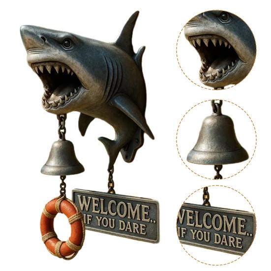 Дверной звонок «Атака акулы», дверной звонок в форме акулы, новинка, настенный колокольчик для помещения и улицы, для входной двери, крыльца, домашнего декора