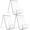3 Pcs Clear Acrylic Display Easel Tablet Holder Book Stand Desktop Bookcase End Magazine Magazines Rack