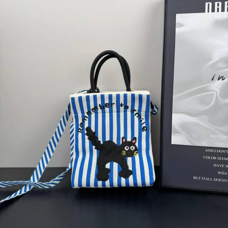 Маленькая квадратная сумка женская сумочка нишевый дизайн новая мультяшная вязаная сумка для мобильного телефона универсальная дорожная на плечо сумка-мессенджер