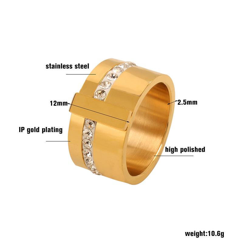 Роскошные однорядные широкие кольца с кубическим цирконием для женщин серебряного цвета из нержавеющей стали, женское кольцо на палец для обручальных колец Mujer