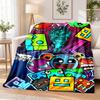 Geometry Dash Flannel Throw Blanket Soft Warm Cozy For Sofa Bed Indoor Home Bedroom Use