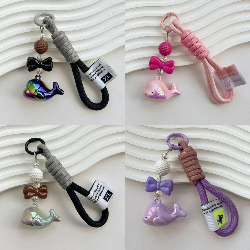Акриловые подвески-брелоки в виде дельфинов, мультяшные плетеные подвески из веревки, модный брелок в виде кита, игрушки