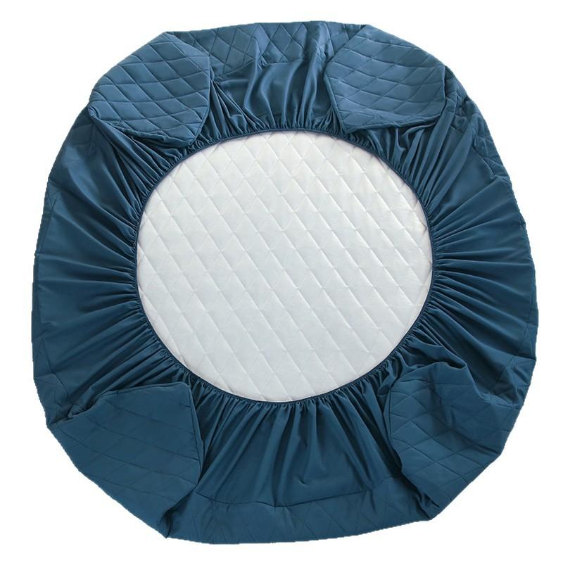 2025Новая стеганая водонепроницаемая простыня однотонная нескользящая синяя защита для матраса