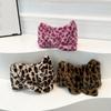 New Women's Casual Shoulder Bag Animal Print Leopard Plush Lady Shoulder Underarm Bag Female Messenger Crossbody Bags