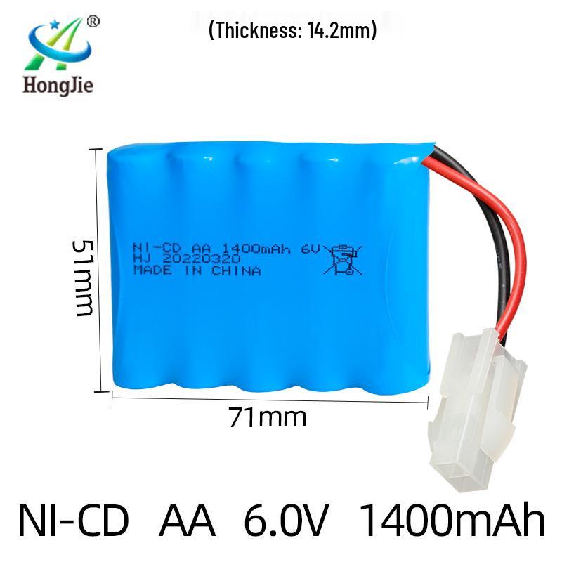 6V 1400mAh NiCd Перезаряжаемый набор батареек AA для игрушек на пульте управления (300 циклов)