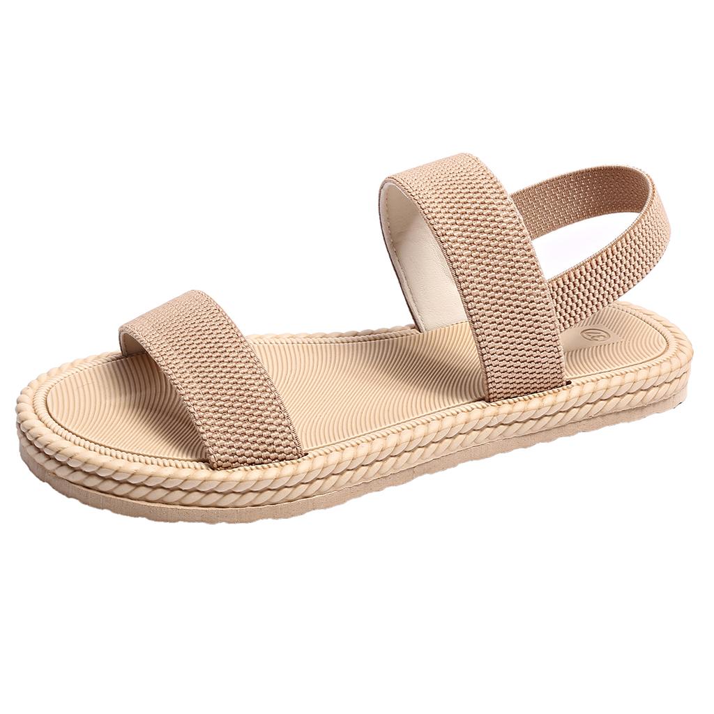 Lightweight Women's Flat Sandals Summer Fashion Elastic Band Roman Sandals Woman Comfortable Non Slip Beach Sandalias Mujer