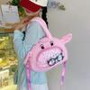 Lilo Stitch Soft Plush Crossbody Bag With Transparent And Mobile Pocket For Casual Outings