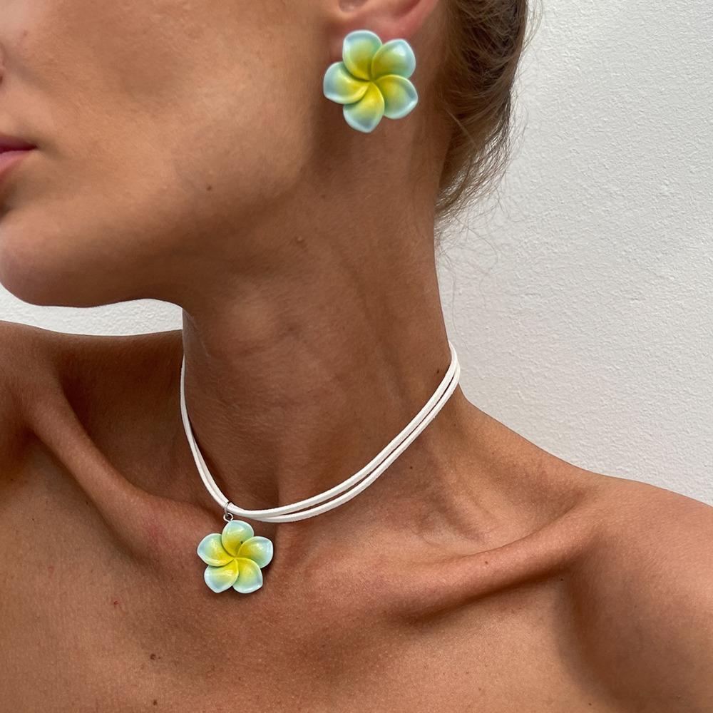 Серьги-цветы в форме яйца, ожерелья, комплект украшений в стиле Богемия, украшения в стиле Богемия, вечеринка