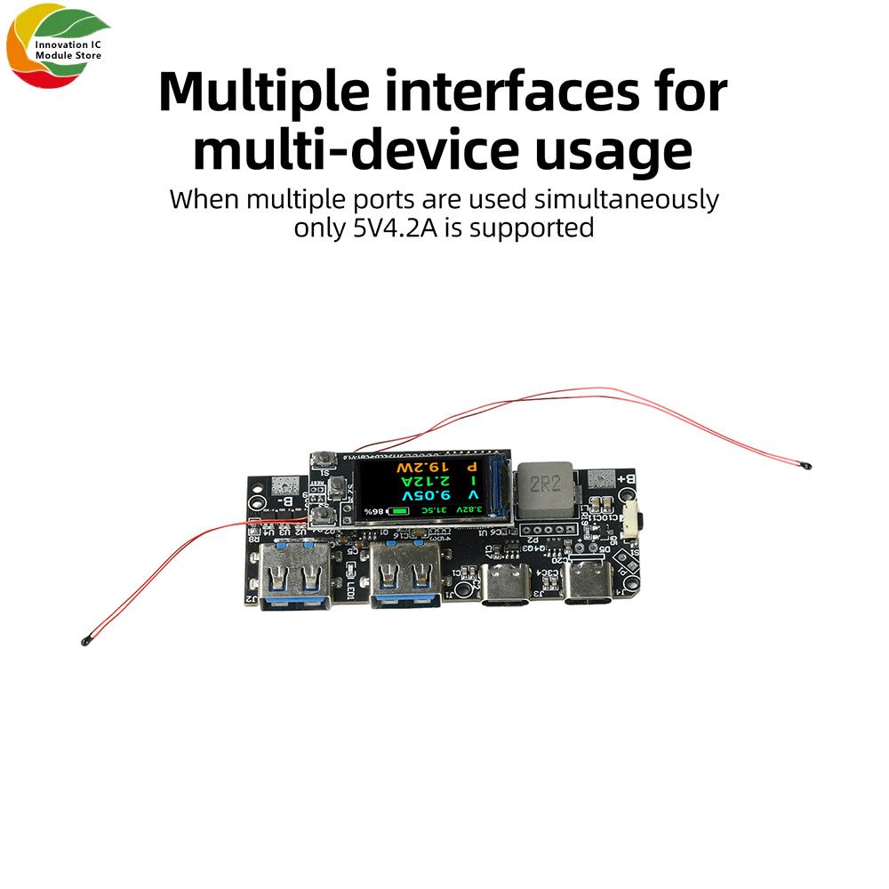 11.1W Power Bank Mainboard 1.96-inch TFT Color Display DIY Portable Fast Charging Module Power Bank Circuit Board