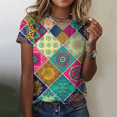 Футболка женская с принтом в клетку уличная Harajuku O-образный вырез с коротким рукавом y2k топы повседневные повседневные футболки большого размера женская одежда для вечеринок 6XL