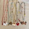 Cute Puppy Necklace for Women Tassel Pendant Choker Apple Sweet Love Heart Chain Aesthetic Jewelry Accessories