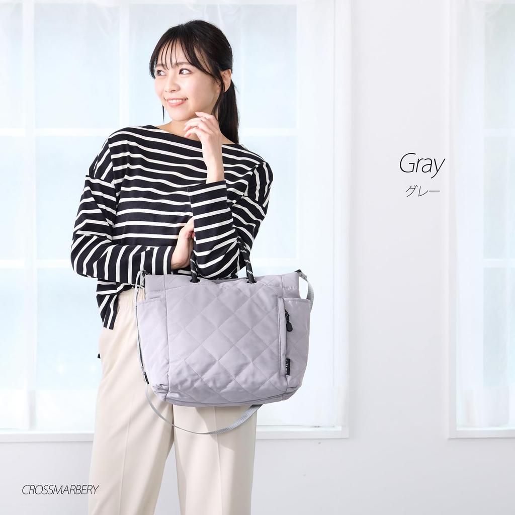 Нейлоновая сумка-тоут для больших больших размеров с кросс-боди для улицы, школьная серая [Cross Marbury] женская, стильная, для поездок на работу, легкая, A4, вместимость,