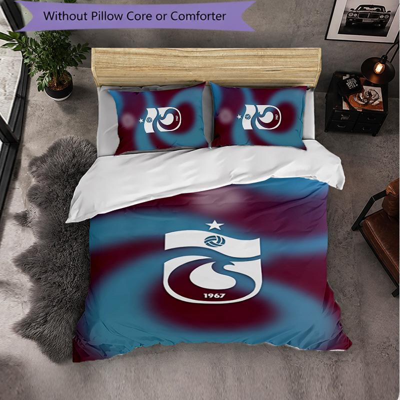 Trabzonspor FC Themed Bedding 3Pcs Duvet Cover Set Decorative Bed Linen For Teen Room Home Decoration