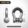 Nilight 2pcs 3/4" D-Ring Shackle with 7/8" Screw Pin Break Strength, Heavy Duty Off Road Recovery Shackle with Isolators Washers