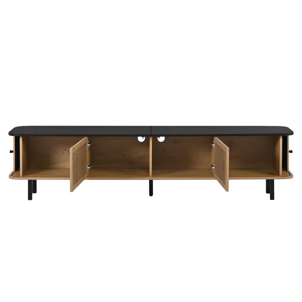 Modern TV cabinet, TV stand, TV panel, low TV cabinet. Two sliding doors, two lattice doors, unique design. 190 x 35 x 45 cm (L x W x H)