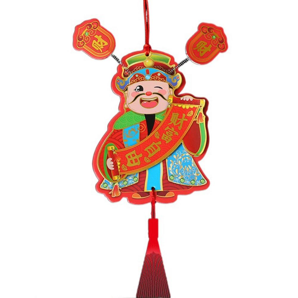 Self-adhesive Shaking Head God Pendant 3D Spring Festival Door Sticker  Kitchen