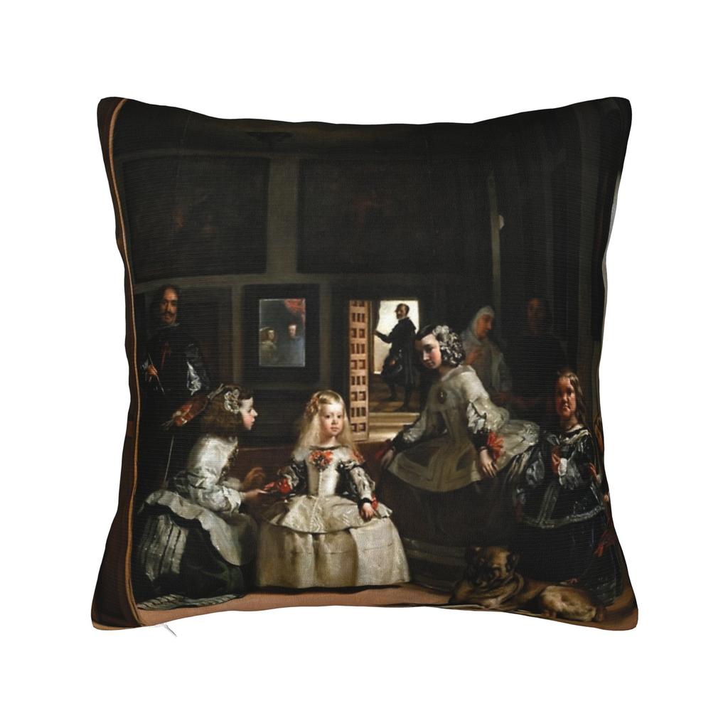 Las Meninas Velazquez Menina Pillowcase Printed Fabric Cushion Cover Decorations Cute Chibi Art Throw Pillow Case Cover Zippered