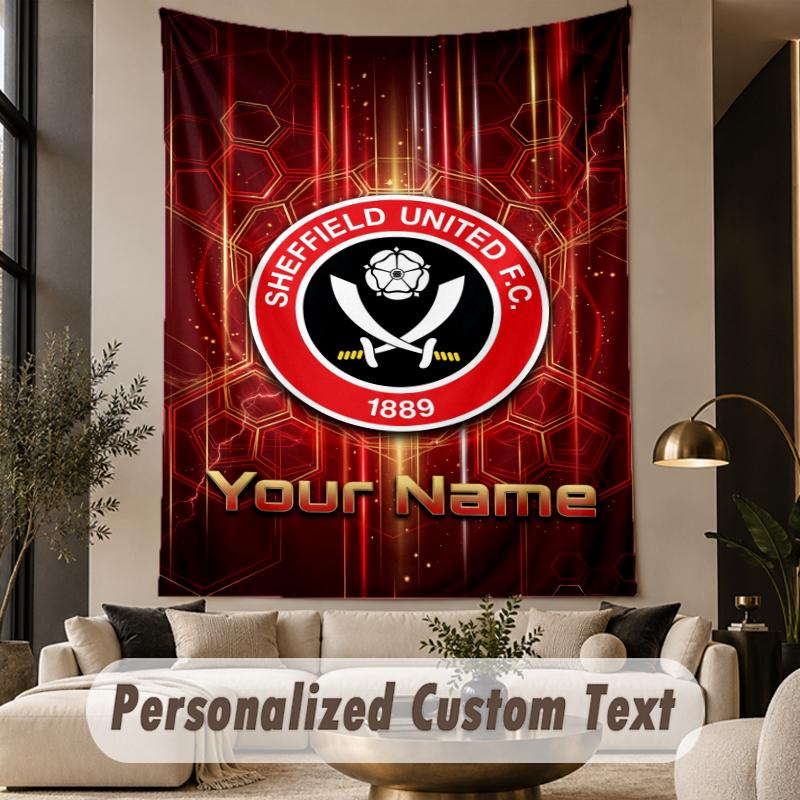 Custom Text Tapestry Sheffield United FC Print Wall Tapestry Indoor Living Room Wall Decor