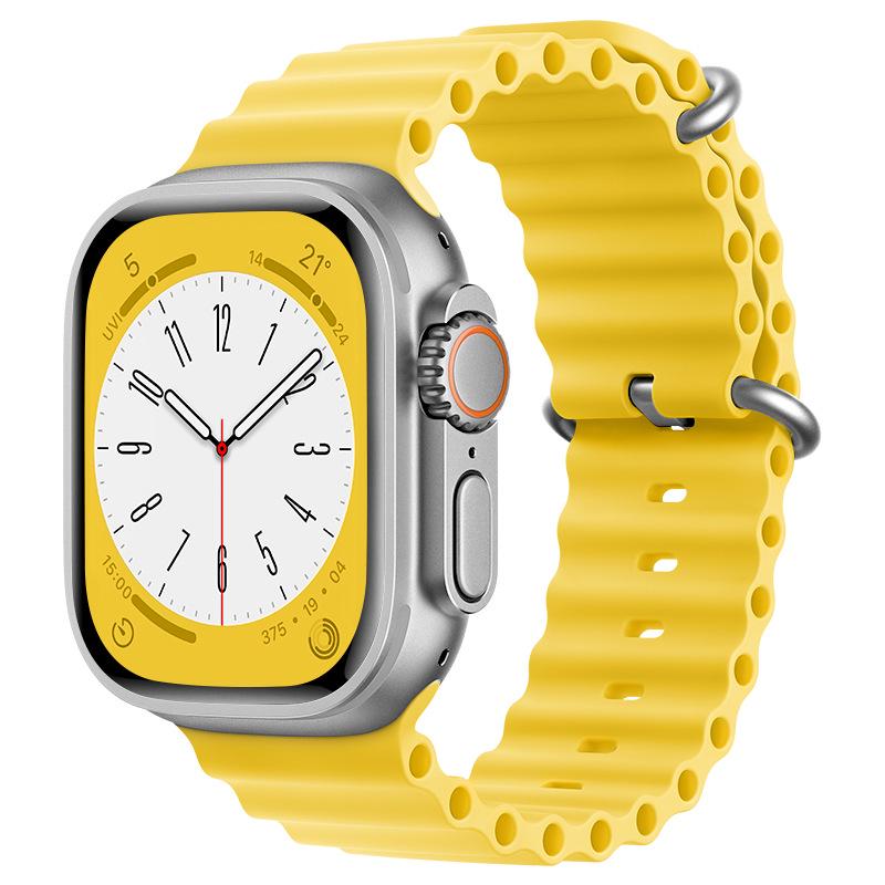 Ремешок для часов Apple Marine: Двухцветный силиконовый ремешок для Apple Watch 8/7/SE/Ultra — идеально подходит для занятий спортом