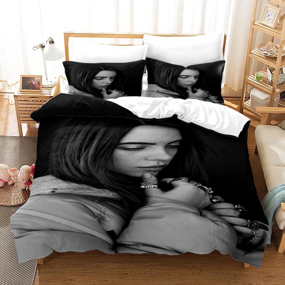 3D Print Billie Eilish Bedding Set Single/Twin/Full/Queen/King Size Adult Bedroom Duvetcover Sets Anime Gift