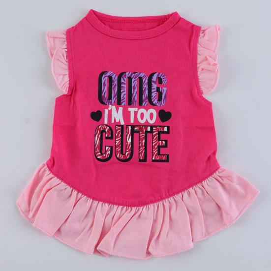 Красивое платье для домашних животных с узором в виде сердца. Инновационное тонкое трикотажное хлопковое платье для собак на каждый день.