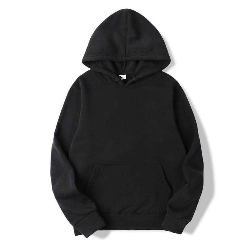 Unisex Thick Solid Color Hooded Sweatshirt Oversized Casual Pullover Men Women Teens Winter Wear