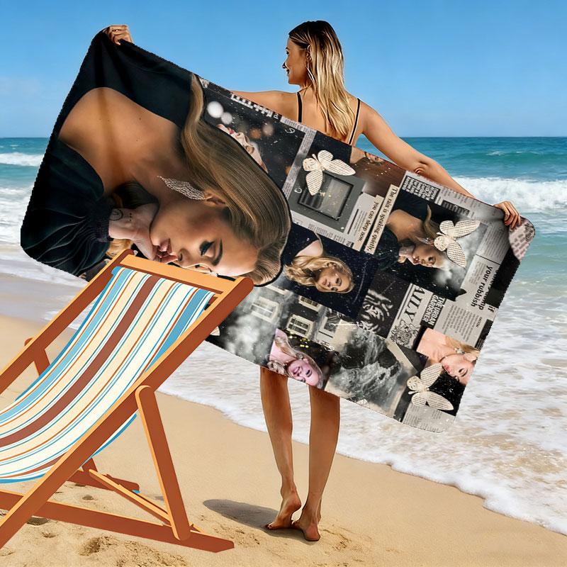 Adele POSTER Print Beach Towel, Large Soft Quick Dry Towel for Beach Camping Swimming